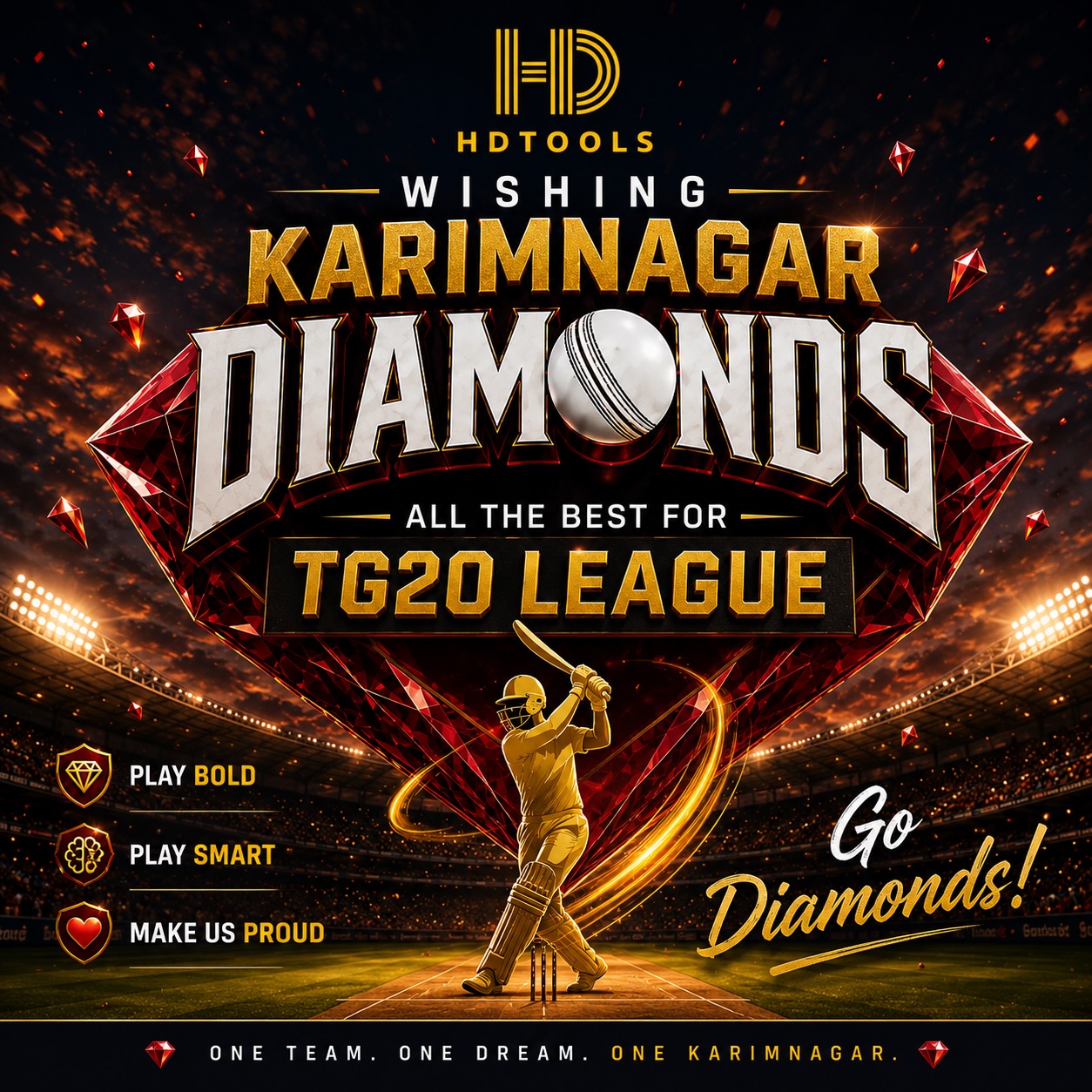 🏏💎 Wishing the Karimnagar Diamonds a spectacular season in the TG20 League!

May every match bring determination, teamwork, and memorable victories. Play with passion, shine like diamonds, and make Karimnagar proud.

🔥 Play Bold
🔥 Play Smart
🔥 Make Us Proud
@karimnagardiamonds 
Best Wishes from
HD TOOLS

#KarimnagarDiamonds #TG20League #HDTools #Cricket #Karimnagar GoDiamonds OneTeamOneDream PlayBoldPlaySmart CricketSeason TelanganaCricket